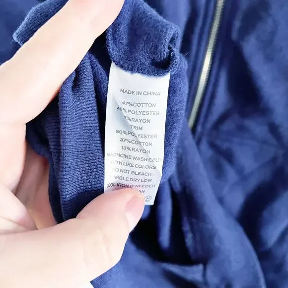 Hill House The Teddy Zip-Up Hoodie Jacket Navy